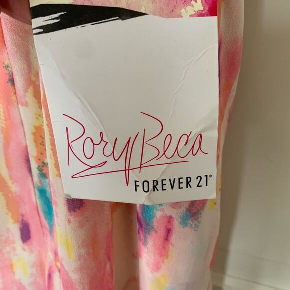 Forever 21 F21 x Rory Beca Pink watercolor shorts romper S - Picture 5 of 8